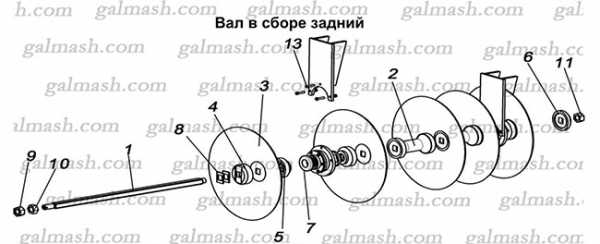 Shaft assembly rear for disc harrows BGR Solokha